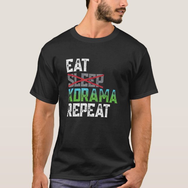 Eat Sleep Kdrama Repeat K Pop T-Shirt (Front)