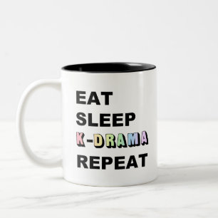 Eat Sleep Kdrama Repeat Two-Tone Coffee Mug
