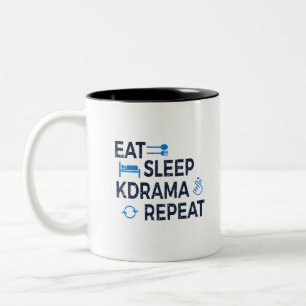 Eat Sleep Kdrama Repeat Two-Tone Coffee Mug