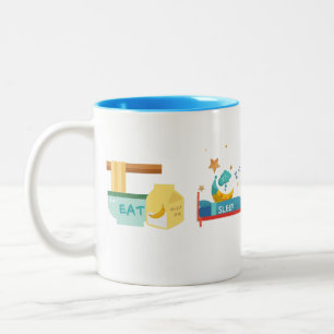 EAT SLEEP KDRAMA REPEAT Two-Tone COFFEE MUG
