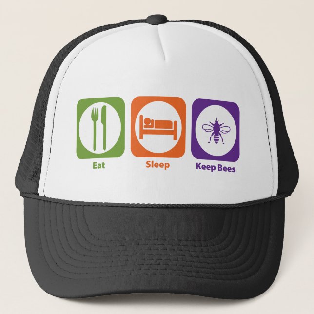Eat Sleep Keep Bees Trucker Hat (Front)