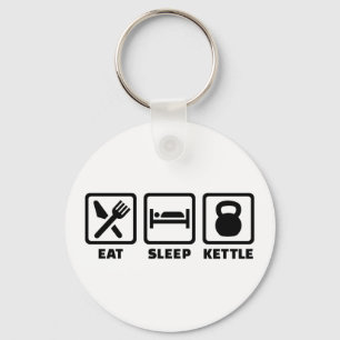 Eat sleep Kettlebell Key Ring