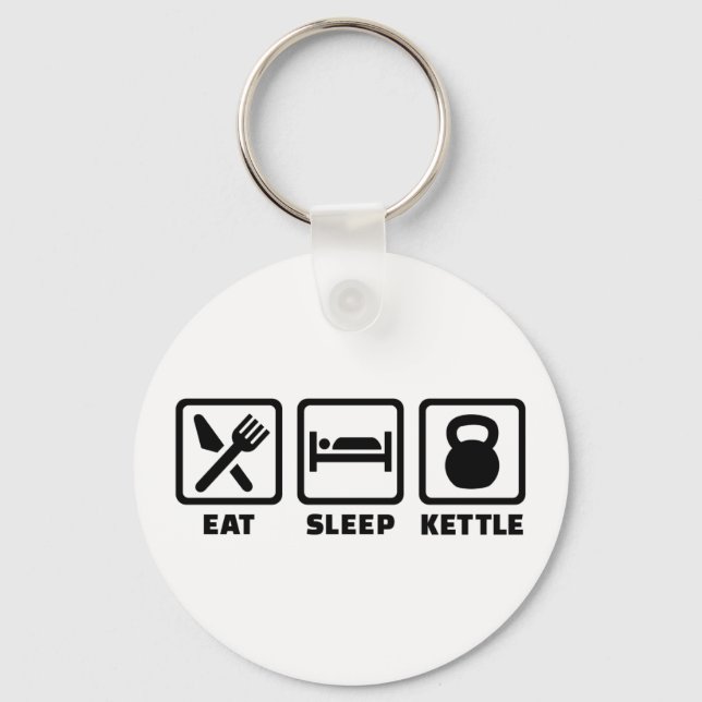 Eat sleep Kettlebell Key Ring (Front)