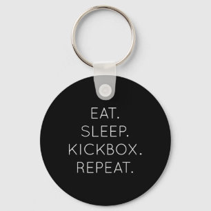 Eat Sleep Kickbox Repeat - Funny Kick Boxing Boxer Key Ring