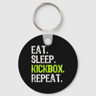 Eat Sleep Kickbox Repeat Kickboxing Kick Boxing Fu Key Ring