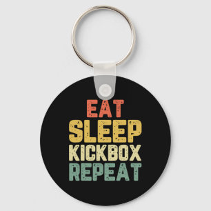 Eat Sleep Kickbox Repeat Kickboxing Kick Boxing Vi Key Ring