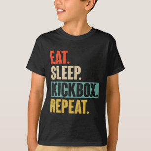 Eat Sleep Kickbox Repeat - Retro Vintage Kickboxin T-Shirt
