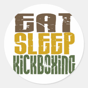 Eat Sleep Kickboxing 1 Classic Round Sticker