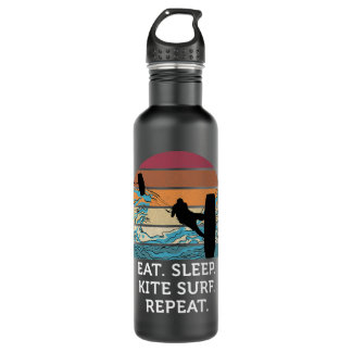 Eat Sleep Kitesurf Repeat Retro Vintage Sunset Bea 710 Ml Water Bottle