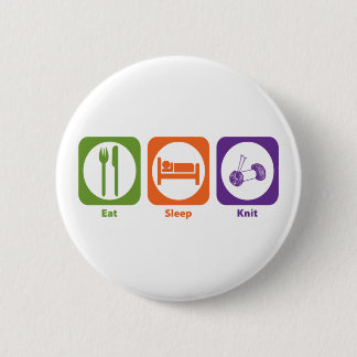 Eat Sleep Knit 6 Cm Round Badge