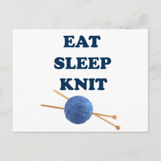 Eat Sleep Knit Postcard