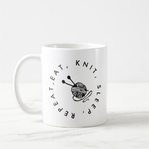 Eat sleep knit repeat Knitting Coffee Mug