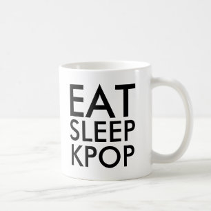 Eat Sleep Kpop Music Fan Gift black and white Coffee Mug