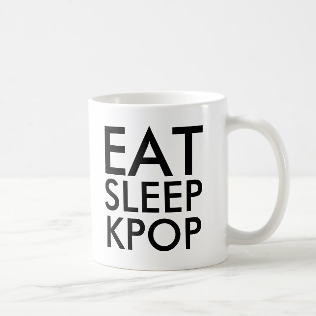 Eat Sleep Kpop | Music Fan Gift black and white Coffee Mug (Right)