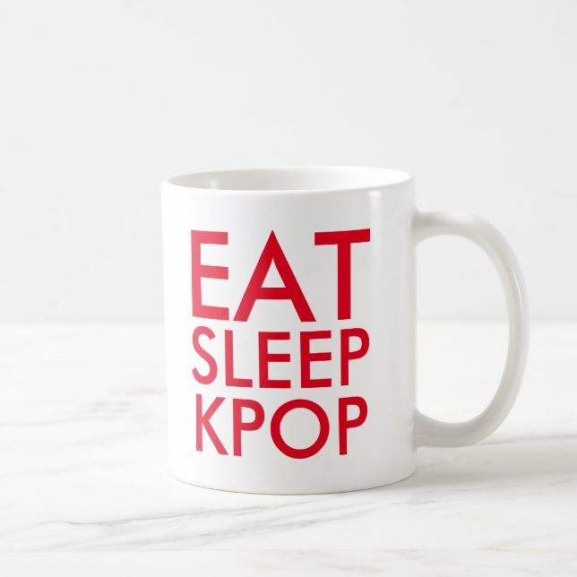 Eat Sleep Kpop | Music Fan Gift red Coffee Mug (Right)