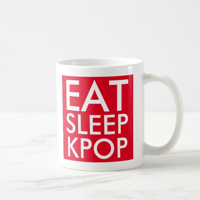 Eat Sleep Kpop | Music Fan Gift red white Coffee Mug (Right)