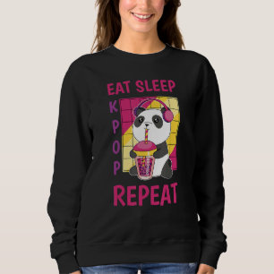 Eat Sleep Kpop Repeat Korean Heart Love K Pop Blac Sweatshirt