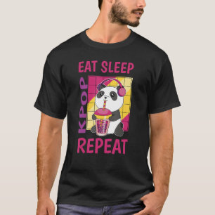 Eat Sleep Kpop Repeat Korean Heart Love K Pop Blac T-Shirt