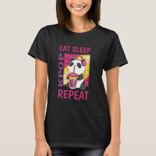 Eat Sleep Kpop Repeat Korean Heart Love K-Pop Blac T-Shirt