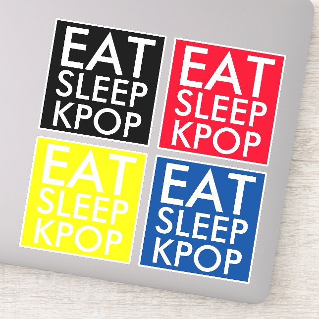 Eat Sleep Kpop set of 4 Die Cut Sticker (Detail)