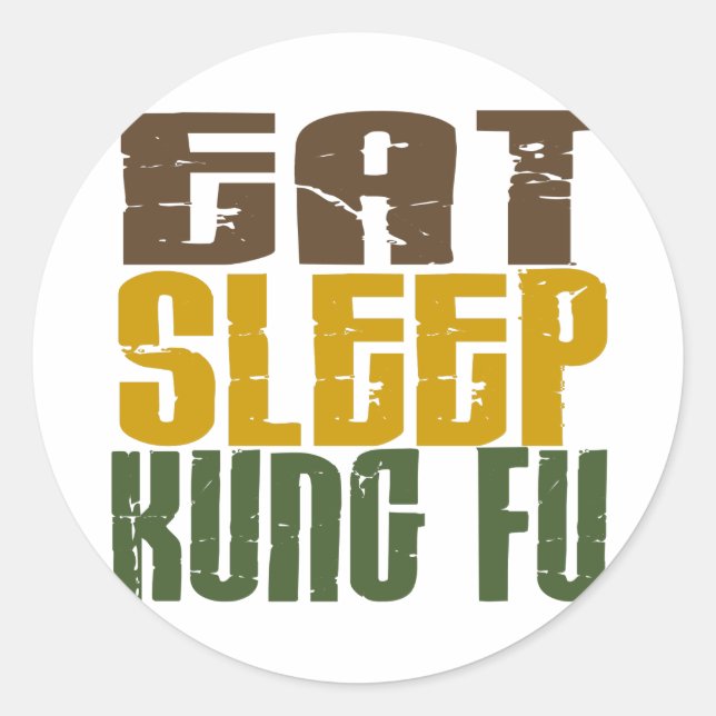Eat Sleep Kung Fu 1 Classic Round Sticker (Front)