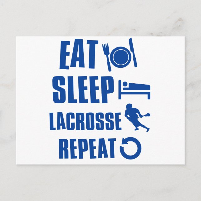Eat sleep lacrosse postcard (Front)