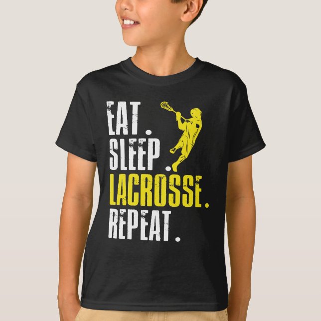 Eat Sleep Lacrosse Repeat Lax Sport T-Shirt (Front)