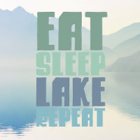 Eat Sleep Lake Repeat Sayings Modern Script
