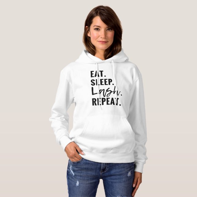 EAT. SLEEP. LASH. REPEAT - hooded sweatshirt (Front Full)