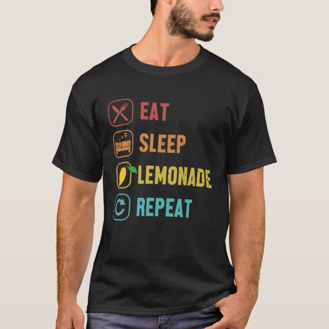 Eat Sleep Lemonade Repeat Cardboard Business Lemon T-Shirt (Front)