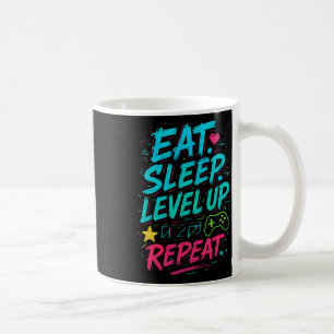 Eat Sleep Level Up Repeat Gamer Funny Video Game G Coffee Mug