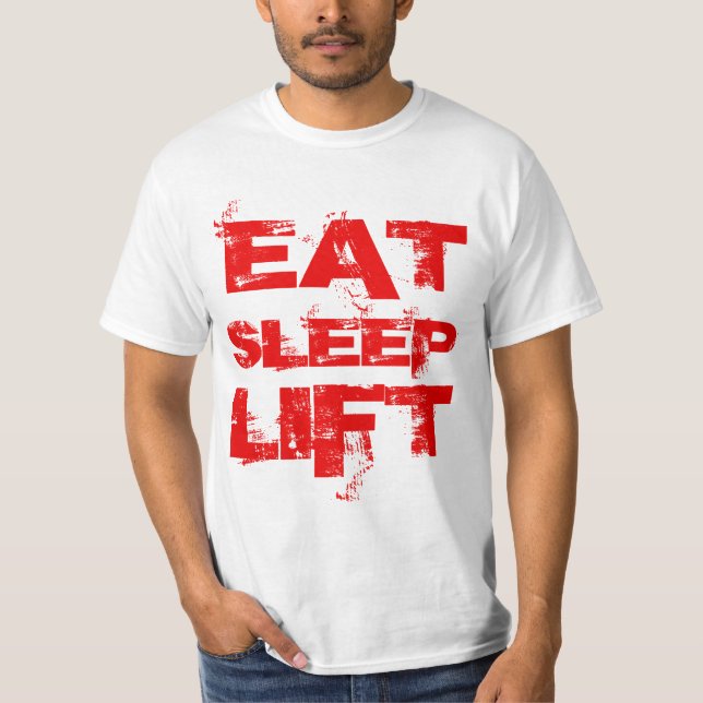 EAT SLEEP LIFT RED Value Tee (Front)