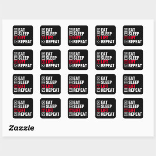 Eat Sleep Lift Repeat Square Sticker