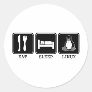 Eat. Sleep. Linux. Classic Round Sticker