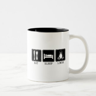 Eat. Sleep. Linux. Two-Tone Coffee Mug