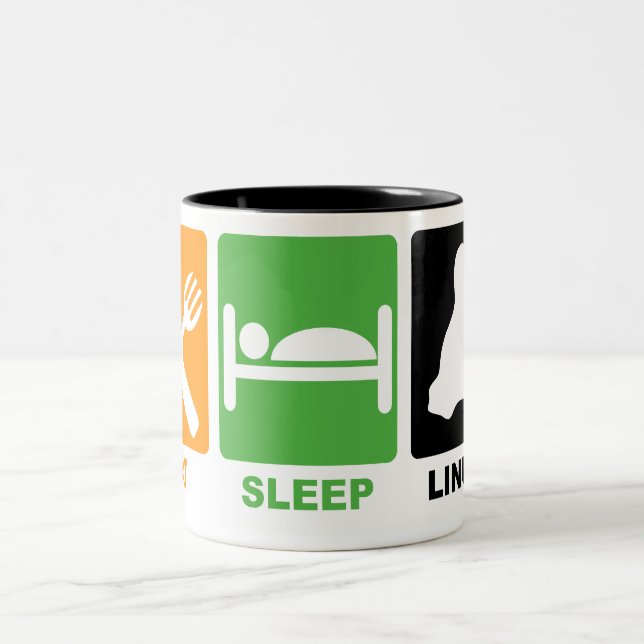 EAT SLEEP LINUX Two-Tone COFFEE MUG (Center)