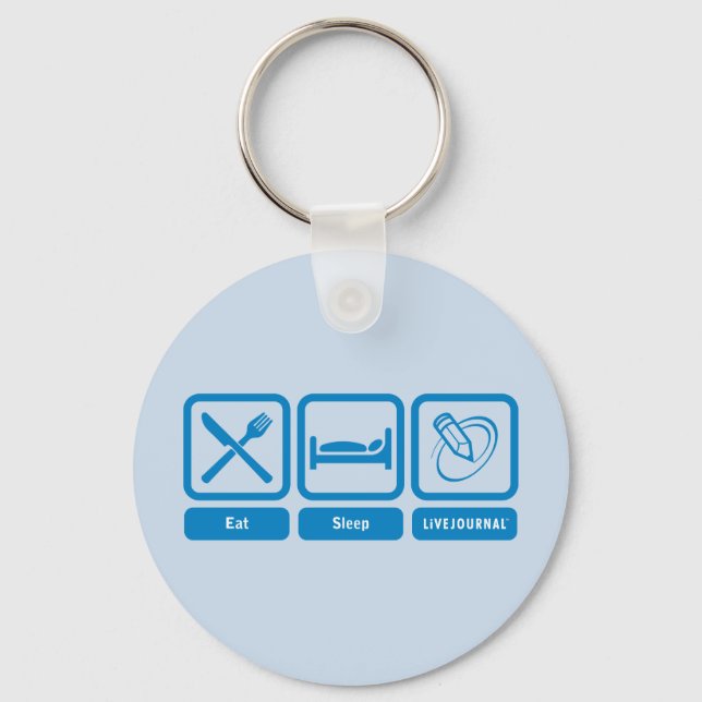Eat, Sleep, LiveJournal Key Ring (Front)