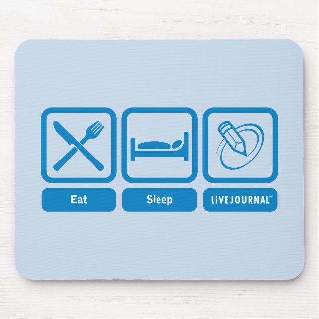 Eat, Sleep, LiveJournal Mouse Mat (Front)
