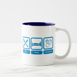 Eat, Sleep, LiveJournal Two-Tone Coffee Mug