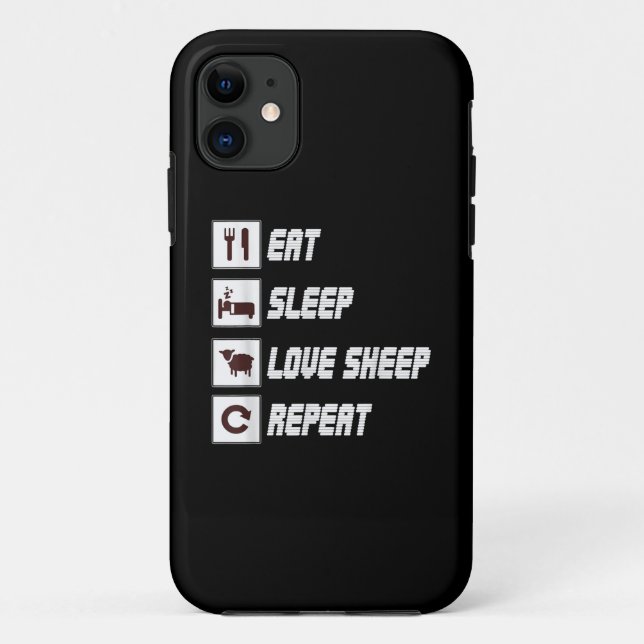 Eat sleep love sheep repeat | Funny Quotes Gift Case-Mate iPhone Case (Back)