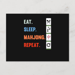 Eat Sleep Mahjong Repeat Mahjong Game Player Games Postcard