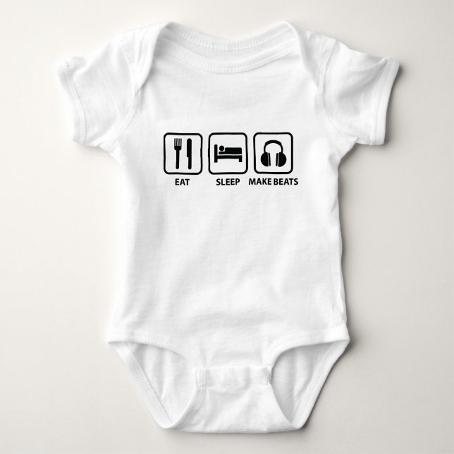 Eat Sleep Make Beats Baby Bodysuit (Front)