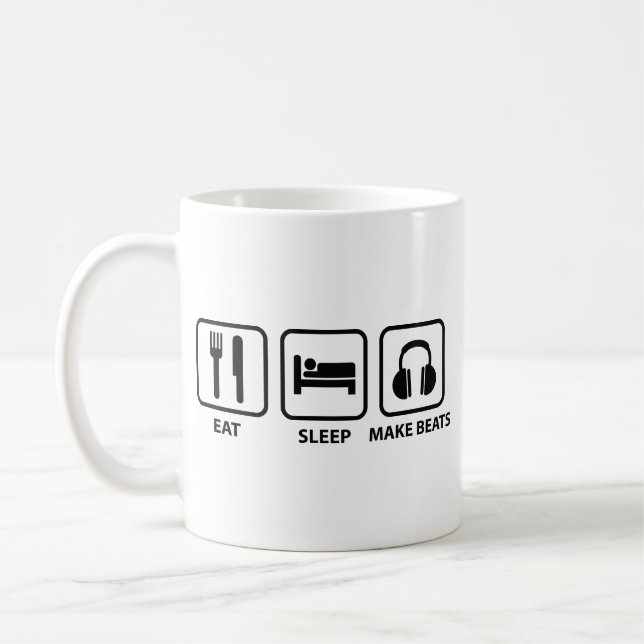 Eat Sleep Make Beats Coffee Mug (Left)