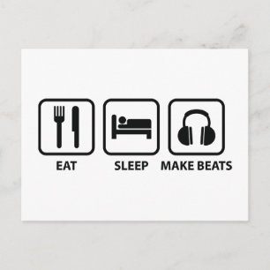 Eat Sleep Make Beats Postcard