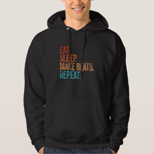 Eat Sleep Make Beats Repeat Funny Vintage Music Pr Hoodie