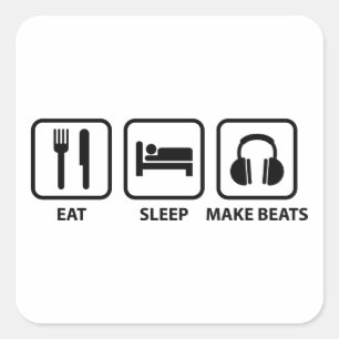 Eat Sleep Make Beats Square Sticker