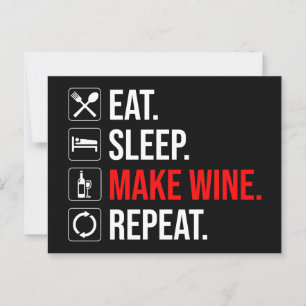 Eat. Sleep. Make Wine. Repeat Postcard