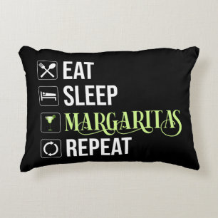 Eat Sleep Margaritas Repeat Decorative Cushion