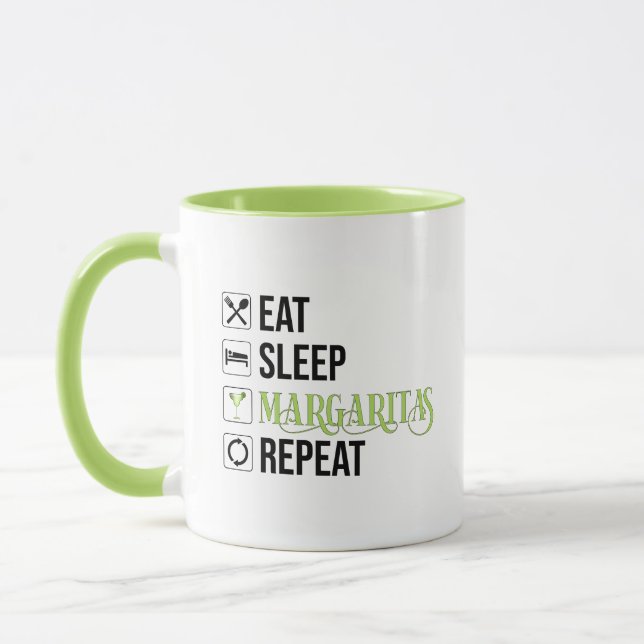Eat Sleep Margaritas Repeat Mug (Left)