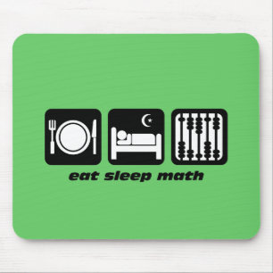 eat sleep math mouse mat